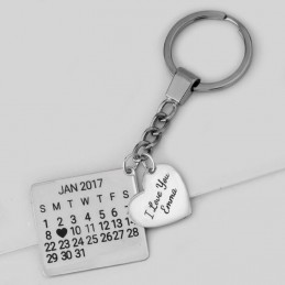 Llavero Calendario Personalizado en Plata