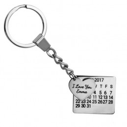 Llavero Calendario Personalizado en Plata de Ley